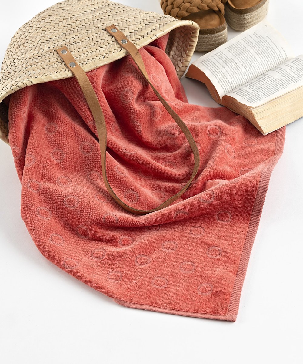 Strandbadlakan Velour Ronda 80×160 cm Coral - Bild 4