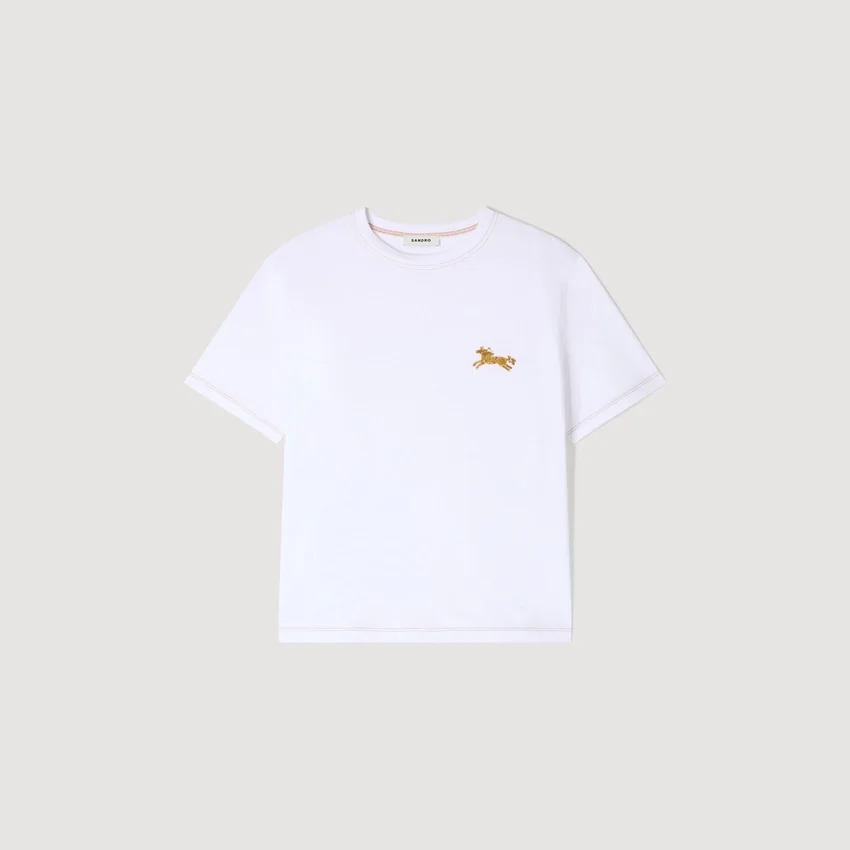 Bomullst-shirt med hästbroderi - Bild 7