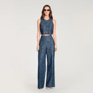 Crop-top med paljetter