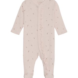 Pyjamas Onesie Nightsuit W. Feet Rib Volang