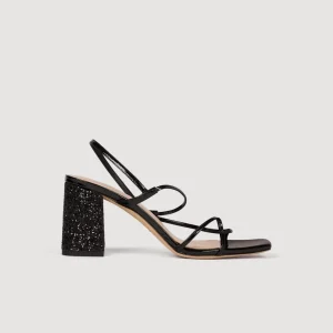 Sandaler med glitterklack